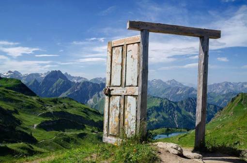 Open door in the mountains